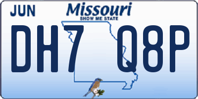 MO license plate DH7Q8P
