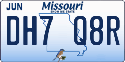 MO license plate DH7Q8R
