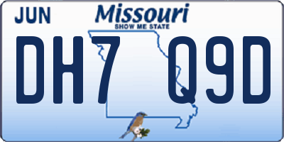 MO license plate DH7Q9D
