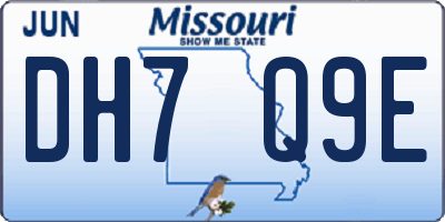 MO license plate DH7Q9E