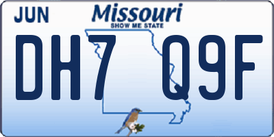 MO license plate DH7Q9F