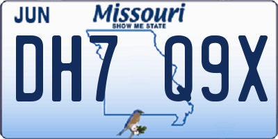 MO license plate DH7Q9X