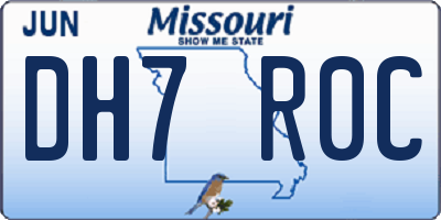 MO license plate DH7R0C
