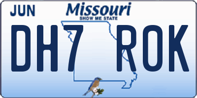 MO license plate DH7R0K