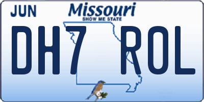 MO license plate DH7R0L