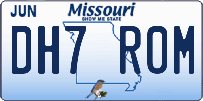 MO license plate DH7R0M