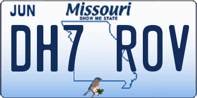 MO license plate DH7R0V