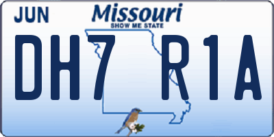 MO license plate DH7R1A