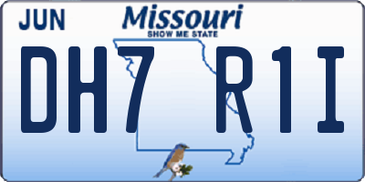 MO license plate DH7R1I
