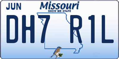 MO license plate DH7R1L