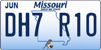 MO license plate DH7R1O