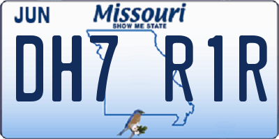 MO license plate DH7R1R
