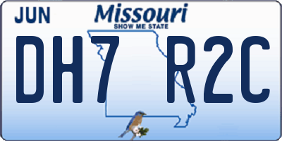 MO license plate DH7R2C