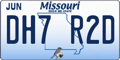 MO license plate DH7R2D