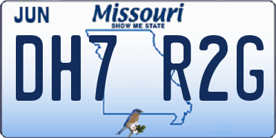 MO license plate DH7R2G