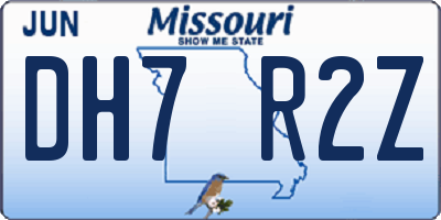 MO license plate DH7R2Z