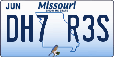 MO license plate DH7R3S