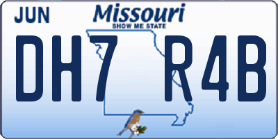 MO license plate DH7R4B