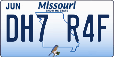 MO license plate DH7R4F