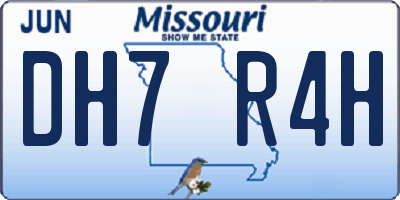 MO license plate DH7R4H