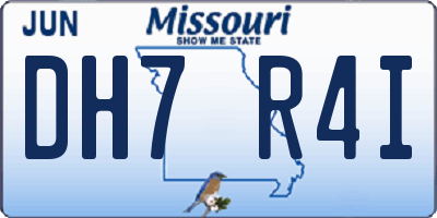 MO license plate DH7R4I