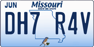 MO license plate DH7R4V