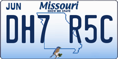 MO license plate DH7R5C