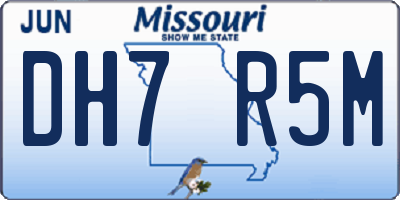 MO license plate DH7R5M