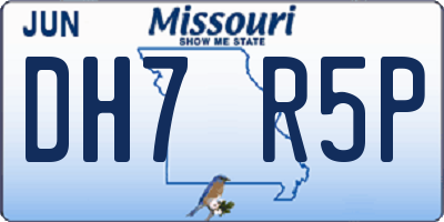 MO license plate DH7R5P