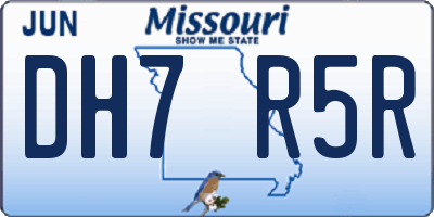 MO license plate DH7R5R