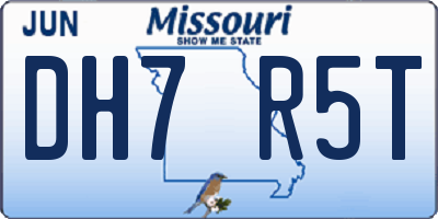 MO license plate DH7R5T