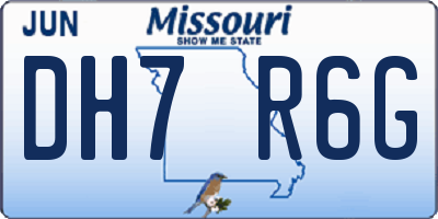 MO license plate DH7R6G