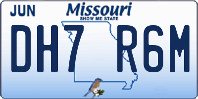 MO license plate DH7R6M