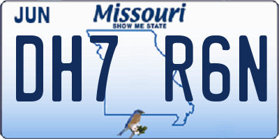 MO license plate DH7R6N