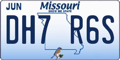 MO license plate DH7R6S