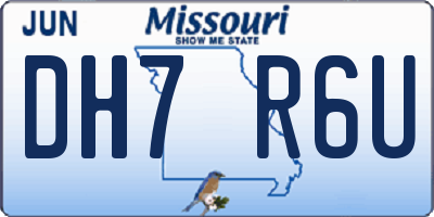 MO license plate DH7R6U