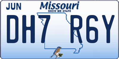 MO license plate DH7R6Y