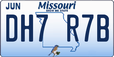 MO license plate DH7R7B
