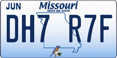 MO license plate DH7R7F
