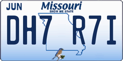 MO license plate DH7R7I