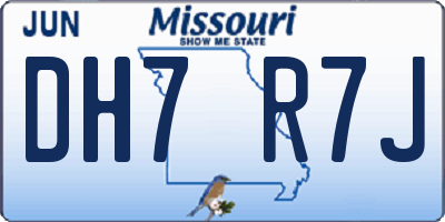 MO license plate DH7R7J
