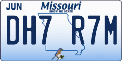 MO license plate DH7R7M