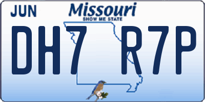 MO license plate DH7R7P