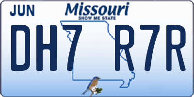 MO license plate DH7R7R