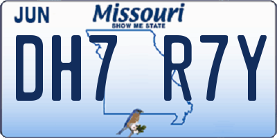 MO license plate DH7R7Y