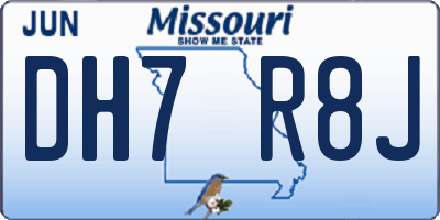 MO license plate DH7R8J