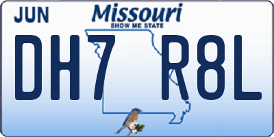 MO license plate DH7R8L