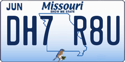 MO license plate DH7R8U