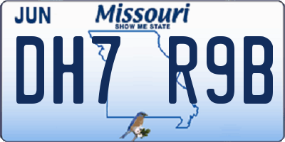 MO license plate DH7R9B