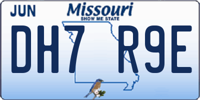 MO license plate DH7R9E